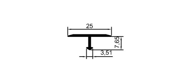 25 mm "T" Profili	 	MD 1027 H
