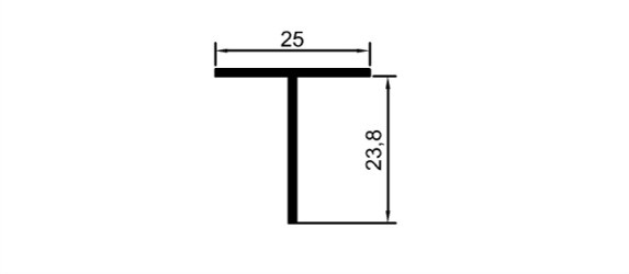 25x25 mm "T" Profili	 	MD 1027 K
