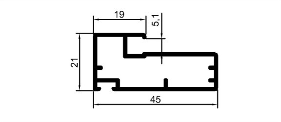 45 mm Çerçeve Kapak Profili	 	MD 1057 C