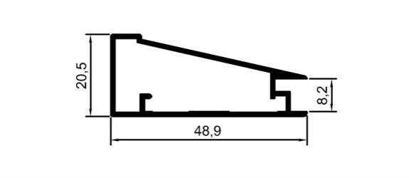 50 mm Çerçeve Kapak Profili	 	MD 1088